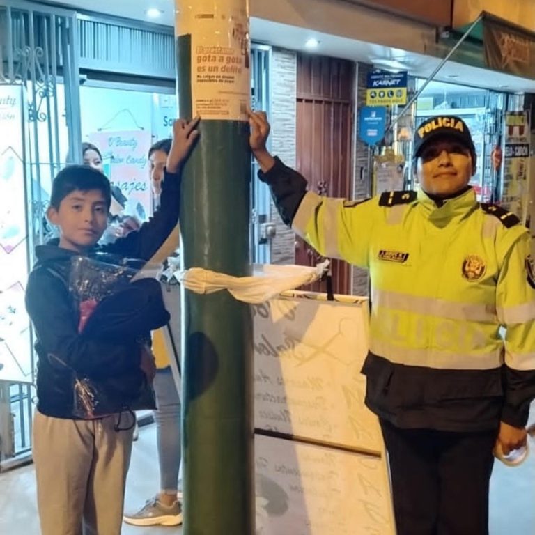 Campaña de sensibilización entre la Comisaría PNP de Congata y la Municipalidad Distrital de Uchumayo
