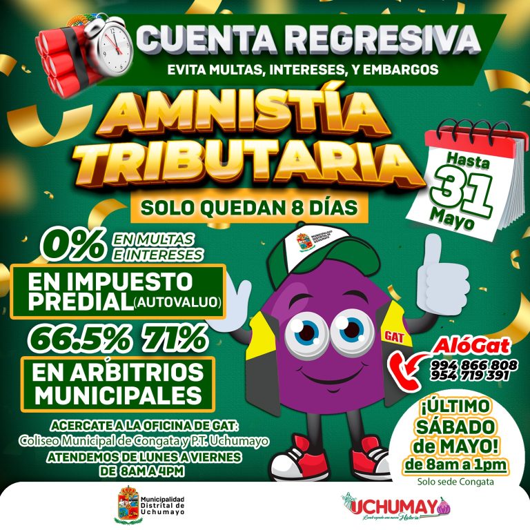 ¡ULTIMA OPORTUNIDAD! Aprovecha los Beneficios tributarios